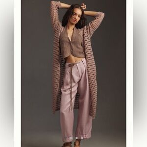 Anthropologie Open Weave Cardigan in Taupe NWT